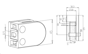 glass clamps - Model 33 - Flat CAD Drawing